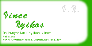 vince nyikos business card